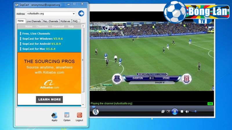 Phần mềm xem bóng đá trên máy tính bằng Sopcast